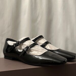 Franco Sarto Black Patent Leather Mary Jane Flats